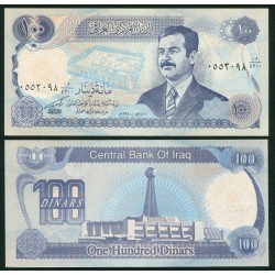 IRAK 100 DINARES 1994 SADAM HUSSEIN y MONUMENTO Pick 84 BILLETE SC Iraq UNC BANKNOTE @TONO BEIGE@