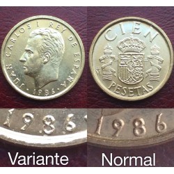 ..ERROR 100 PESETAS 1986 BUSTO PEQUEÑO SC JUAN CARLOS I ESPAÑA