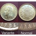 @ERROR BUSTO PEQUEÑO y AGUJERO DEL 6 MAS CERRADO@ ESPAÑA 100 PESETAS 1986 JUAN CARLOS I MONEDA SIN CIRCULAR