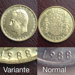 .ERROR 100 PESETAS 1986 SC CUÑO BUSTO GRANDE y 6 CERRADO