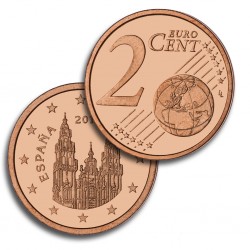 . 1 moneda x ESPAÑA 2 CENTIMOS 2002 CATEDRAL DE SANTIAGO COBRE SC SIN CIRCULAR @RARA@ SPAIN EURO COIN