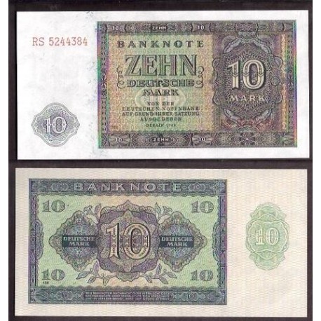 ALEMANIA DEMOCRÁTICA 10 MARCOS 1948 FILIGRANAS Pick 12B BILLETE SC 10 Mark EAST GERMANY DDR RDA