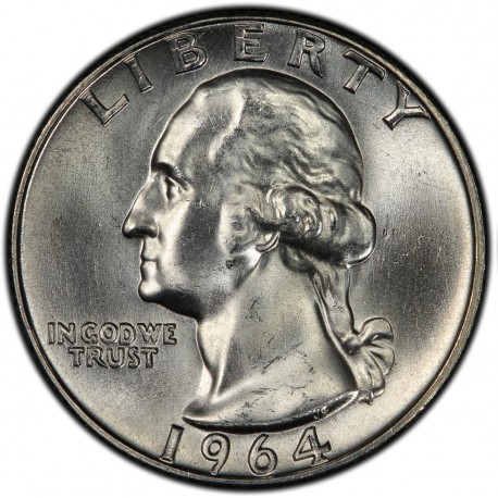 ESTADOS UNIDOS 1/4 DOLAR 1964 D (Denver) PRESIDENTE GEORGE WASHINGTON KM.164 MONEDA DE PLATA @SC@ USA silver Quarter R/1