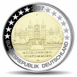 GERMANY 2 EURO 2007 MECKLENBURG UNC BIMETALLIC