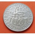 SAN MARINO 100 LIRAS 1978 EL TRABAJO FAO KM.82 MONEDA DE ACERO SC- 100 Lire