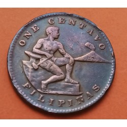 @ESCASO@ FILIPINAS 1 CENTAVO 1920 M HOMBRE CON MARTILLO KM.179 MONEDA DE BRONCE EBC Ocupacion de Estados Unidos USA PHILIPPINES