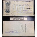 BILBAO 100 PESETAS 1936 BANCO DE BILBAO SIN SERIE 492207 Pick S555 GOBIERNO DE EUSKADI BILLETE / TALON LOCAL GUERRA CIVIL