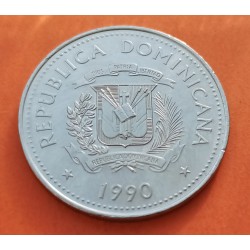 REPUBLICA DOMINICANA 1/2 PESO 1984 DERECHOS HUMANOS KM.62 MONEDA DE NICKEL EBC- Dominican Republic
