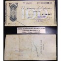 BILBAO 100 PESETAS 1936 BANCO DE VIZCAYA SIN SERIE 534326 Pick S555 GOBIERNO DE EUSKADI BILLETE / TALON LOCAL GUERRA CIVIL