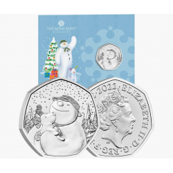 . 1 coin INGLATERRA 50 PENIQUES 2022 THE SNOWMAN and THE SNOWDOG MONEDA DE NICKEL SC Royal Mint Set