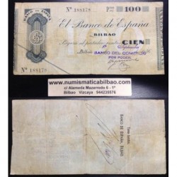 BILBAO 100 PESETAS 1936 BANCO DEL COMERCIO 188178 EUZKADI