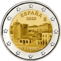 . 1 acoin ESPAÑA 2 EUROS 2023 CIUDAD VIEJA DE CÁCERES Serie UNESCO SC BIMETALICA CONMEMORATIVA