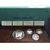 . 4 Monedas x ESPAÑA CULTURA y NATURALEZA 2ª Serie 2000 + 5000 + 10000 PESETAS 1995 PLATA ESTUCHE FNMT 8,20 ONZAS