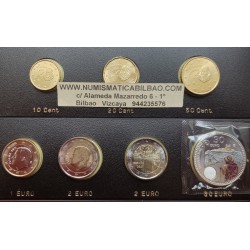 . ESPAÑA MONEDAS EURO 2021 + HOJA DE PARDO 1 Céntimo a 2 EUROS 2021 + 2€ TOLEDO + 30 EUROS 2021 XACOBEO PLATA CAMINO DE SANTIAGO