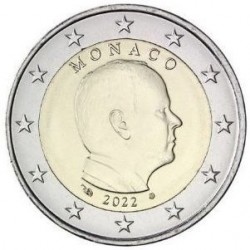 . @ESCASA@ MONACO 2 EUROS 2022 REY ALBERTO II SC MONEDA NO CONMEMORATIVA Tipo CIRCULANTE