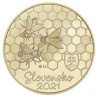 . 2ª moneda x ESLOVAQUIA 5 EUROS 2021 ABEJA y PANAL DE MIEL Flora y Fauna LATON SC Slovakia