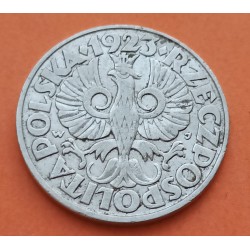 POLONIA 50 GROSZY 1923 AGUILA DE LA II REPUBLICA KM.13 MONEDA DE NICKEL MBC Poland post WWI coin