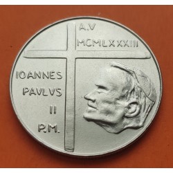 VATICANO 100 LIRAS 1983 JUAN PABLO II MANO CON NIÑO KM.122 MONEDA DE ACERO SC Vatican 100 Lire