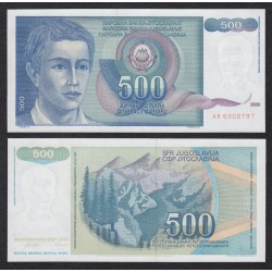 YUGOSLAVIA 500 DINARA 1990 NIÑO y MONTAÑAS Pick 106 BILLETE SC UNC BANKNOTE 500 Dinar