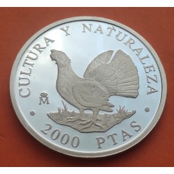 ..ESPAÑA CULTURA NATURALEZA 2000 PESETAS 1995 UROGALLO PLATA