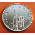 YEMEN 2 RIYALS 1969 NAVE LUNAR APOLLO 11 KM.32 Tipo 6 Estrellas @MUESCA@ MONEDA DE PLATA SC Arab Republic 2 Rials silver coin