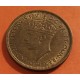 AFRICA DEL OESTE 1 SHILLING 1947 JORGE VI y PALMERA KM.23 MONEDA DE LATON MBC+ British West Africa