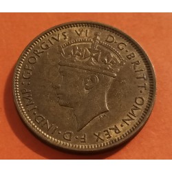 AFRICA DEL OESTE 1 SHILLING 1947 JORGE VI y PALMERA KM.23 MONEDA DE LATON MBC+ British West Africa