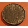 AFRICA DEL OESTE 1 SHILLING 1947 JORGE VI y PALMERA KM.23 MONEDA DE LATON MBC+ British West Africa