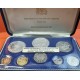 1973 BARBADOS ESTUCHE OFICIAL 8 coins Silver Proof Mint Set 5 DOLARES PLATA + 10 DOLARES PLATA casi contiene 2 Onzas