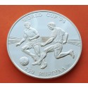 MALDIVAS 250 RUFIYAA 1993 MUNDIAL DE FUTBOL USA 1994 KM.83 MONEDA DE PLATA PROOF Infimas rayitas MALDIVES SOCCER