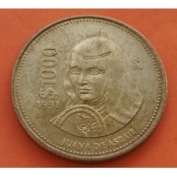 MEXICO 1000 PESOS 1991 JUANA DE ASBAJE KM.536 MONEDA DE LATON EBC- Mejico Mexiko coin