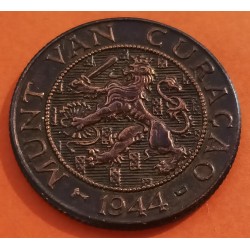 . CURACAO 1 GULDEN 1944 WILHELMINA PLATA EBC- HOLANDA KM 45