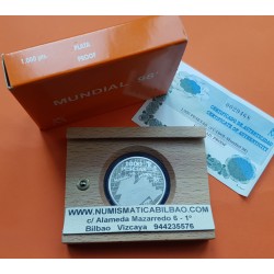 ESPAÑA 1000 PESETAS 1998 MUNDIAL FUTBOL PLATA PROOF ESTUCHE