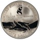 ESTADOS UNIDOS 1 DOLAR 1995 P OLIMPIADA DE ATLANTA GIMNASIA y ANILLAS KM.260 MONEDA DE PLATA PROOF Estuche Gymnastics