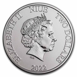 . 1 acoin @29/MARZO Envío@ NIUE 2 DOLARES 2022 DRATH VADER CON ESPADA STAR WARS MONEDA DE PLATA SC cápsula ONZA OZ