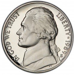 USA 5 CENTS 1992 S JEFFERSON NICKEL PROOF US MINT