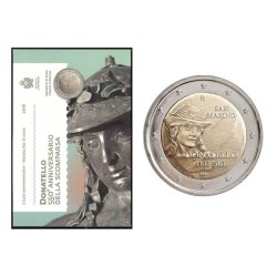 . SAN MARINO 2 EUROS 2016 DONATELLO 550 ANIVERSARIO MONEDA CONMEMORATIVA SC ESTUCHE BLISTER COINCARD