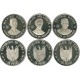 3 monedas x CUBA 20 PESOS 1977 AGRAMONTE + MACEO + MAXIMO KM.187+188+189 PLATA PROOF Imperfecciones Caribe