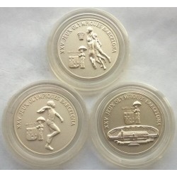 GUINEE 100 FRANCOS + 200 FRANCOS + 300 FRANCOS 1988 OLIMPIADAS MONEDAS DE PLATA Silver Francs