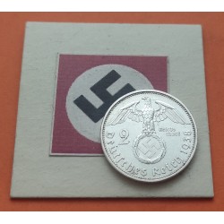 ALEMANIA 2 MARCOS 1938 B ESVASTICA NAZI PLATA III REICH @LUJO@
