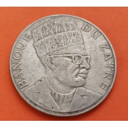 ZAIRE 20 MAKUTAS 1973 DICTADOR MOBUTU SESE SEKU y ANTORCHA KM.8 MONEDA DE NICKEL MUY CIRCULADA Africa