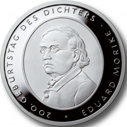 ALEMANIA 10 EUROS 2004 Ceca F MONEDA DE PLATA SC SILVER EURO COIN EDUARD MORIKE KM.233