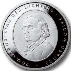 ALEMANIA 10 EUROS 2004 Ceca F PLATA EDUARD MORIKE SC SILVER