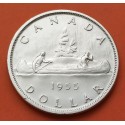 CANADA 1 DOLAR 1955 INDIOS EN CANOA 1º RETRATO DE ISABEL II KM.54 MONEDA DE PLATA EBC $1 Dollar silver coin