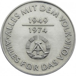 ALEMANIA DEMOCRATICA 10 MARCOS 1974 A 25 ANIVERSARIO DE LA UNION KM.50 MONEDA DE NICKEL SC- Germany DDR RDA Marks