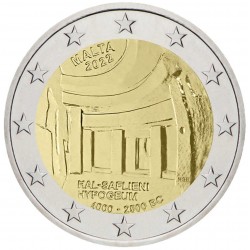 . 1 coin @ENVIO YA@ MALTA 2 EUROS 2022 TEMPLO HYPOGEUM 180.000 uds. @RARA@ 2ª MONEDA CONMEMORATIVA