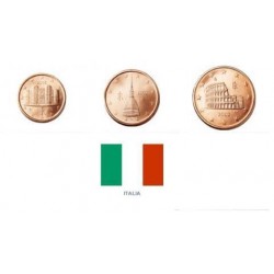 ITALIA 1+2+5 CENTIMOS 2008 MONUMENTOS 3 MONEDAS DE COBRE SC Italy Euro Cents