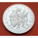 AUSTRIA 100 SCHILLINGS 1996 CABALLEROS MEDIEVALES y REY LEOPOLDO KM.3036 MONEDA DE PLATA PROOF Osterreich silver coin