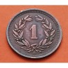 SUIZA 1 RAPPEN 1908 B ESCUDO y CRUZ KM.18 MONEDA DE BRONCE MBC- Switzerland