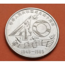 . 2x 1 YUAN 1990 CHINA XI ASIAN GAMES NICKEL OFFICIAL SET BU UNC